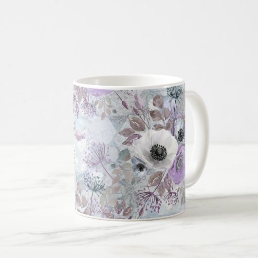 Mug Bouquet d'anémones délicat. (Devant droit)