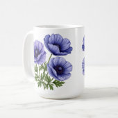 Mug Bouquet d'anémones violettes (Devant gauche)