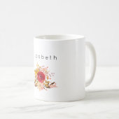 Mug Bouquet d'aquarelle florale mignonne personnalisé (Devant droit)