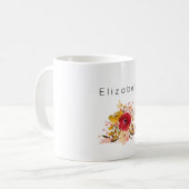 Mug Bouquet d'aquarelle florale mignonne personnalisé (Devant gauche)