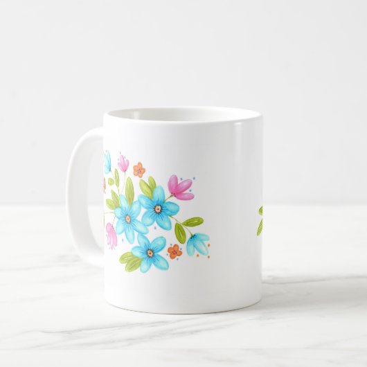 Mug Bouquet d'aquarelle multicolore (Devant gauche)