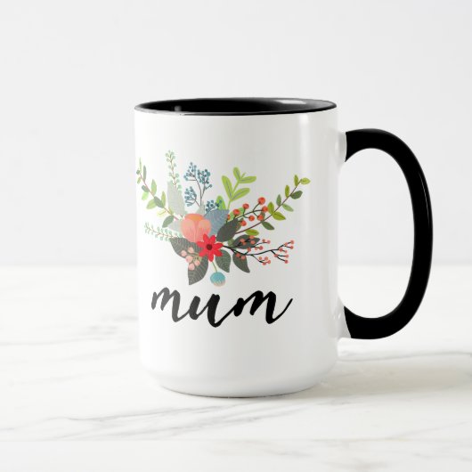 Mug bouquet d'aquarelle mum (Droite)
