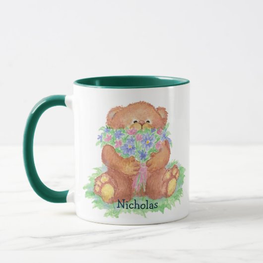 Mug Bouquet De Bouquet Petit Teddy Fleurs Florales (Gauche)