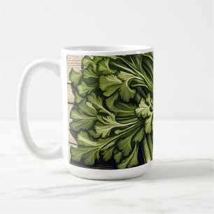 Mug Bouquet de céleri frais sur bois