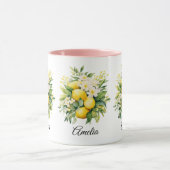 Mug Bouquet de citrons avec fleurs blanches (Centre)