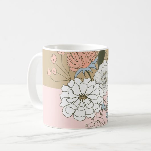 Mug Bouquet de colorbloc moderne (Devant gauche)