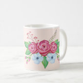 Mug Bouquet de fleur d'aquarelle de la meilleure (Devant droit)