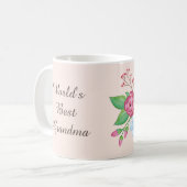 Mug Bouquet de fleur d'aquarelle de la meilleure (Devant gauche)