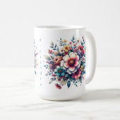 Mug Bouquet de fleurs aquarelle personnalisée (Devant droit)