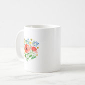 Mug Bouquet de fleurs aux pavots - rouge (Devant gauche)