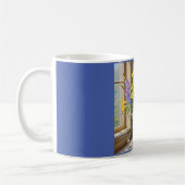 Mug Bouquet de fleurs bleu jaune violet Art (Gauche)