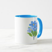 Mug Bouquet de fleurs bleues (Devant droit)