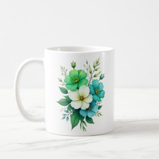 Mug Bouquet de fleurs bleues blanches-57453 (Gauche)