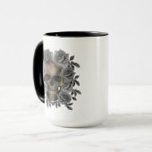 MUG BOUQUET DE FLEURS CRÂNE NOIR ET BLANC (Devant gauche)