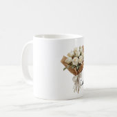 Mug Bouquet de fleurs d'amour de roses blanches (Devant gauche)