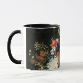 MUG BOUQUET DE FLEURS DANS UNE URNE EN NOIR (Gauche)