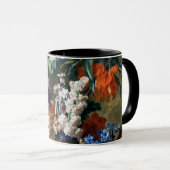 MUG BOUQUET DE FLEURS DANS UNE URNE EN NOIR (Devant droit)