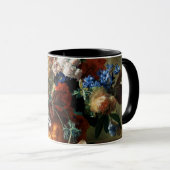 MUG BOUQUET DE FLEURS DANS UNE URNE EN NOIR (Devant droit)