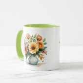 Mug Bouquet de fleurs d'aquarelle (Devant gauche)