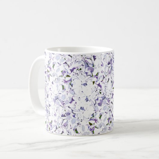 Mug Bouquet de fleurs d'aquarelle d'hydrangées. (Devant gauche)