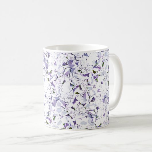 Mug Bouquet de fleurs d'aquarelle d'hydrangées. (Devant droit)