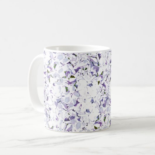 Mug Bouquet de fleurs d'aquarelle d'hydrangées. (Devant gauche)