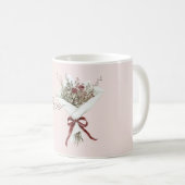 Mug Bouquet de fleurs de roses rouges rosées (Devant droit)