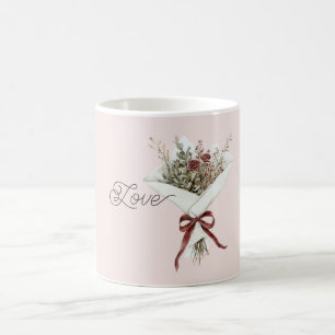 Mug Bouquet de fleurs de roses rouges rosées