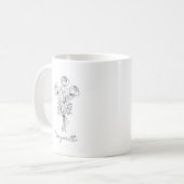 Mug Bouquet de fleurs de roses rustiques dessinées à l (Devant gauche)