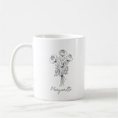 Mug Bouquet de fleurs de roses rustiques dessinées à l (Gauche)