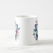 Mug Bouquet de fleurs papillon vibrant Art-96283 (Centre)