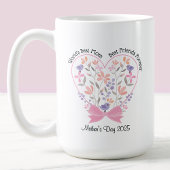 Mug Bouquet de fleurs roses avec Bow Fête des Mères
