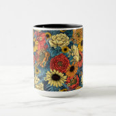 Mug Bouquet de fleurs - roses, pivoines, marguerites e (Centre)