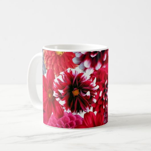 Mug Bouquet de fleurs rouges (Devant gauche)