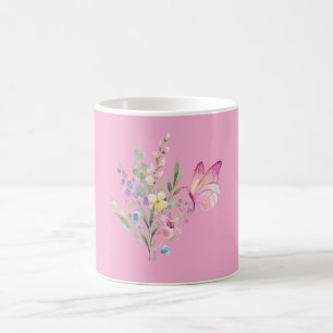 Mug Bouquet de fleurs sauvages à l'aquarelle avec papi