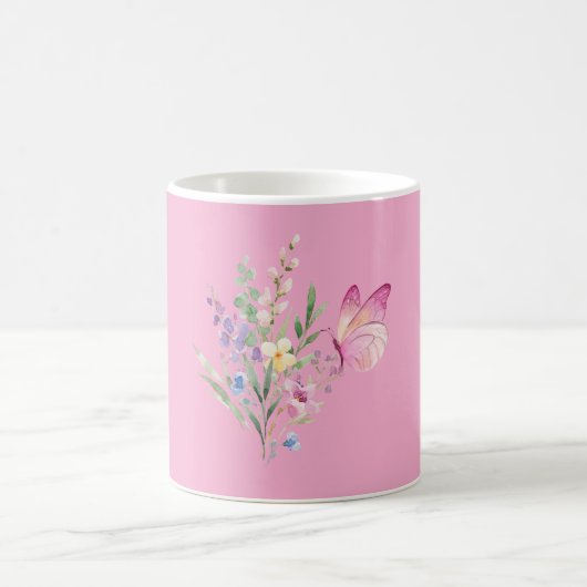Mug Bouquet de fleurs sauvages à l'aquarelle avec papi (Centre)