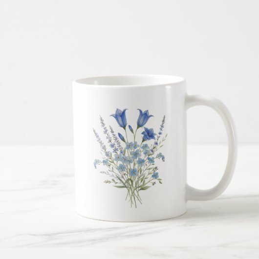 Mug Bouquet de fleurs sauvages bleues (Droite)