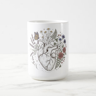 Mug Bouquet de fleurs sauvages et cœur anatomique esth