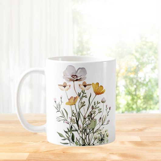 Mug Bouquet de fleurs sauvages séchées calligraphiées