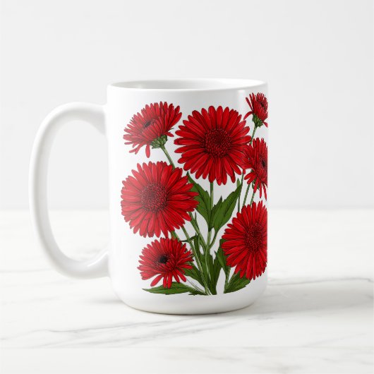 Mug Bouquet de gerbera rouge (Gauche)