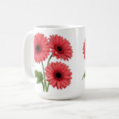 Mug Bouquet de gerbera rouge vif (Devant gauche)