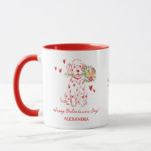 Mug Bouquet de gribouillis de chien mignon Joyeuse Sai (Gauche)