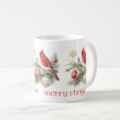 Mug Bouquet de houx de Noël Cardinal Rouge (Devant droit)