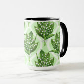 Mug Bouquet de lys de la vallée fleurs sur vert (Devant droit)