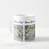 Mug Bouquet de marguerite blanche Fleurs aquarelles (Devant gauche)