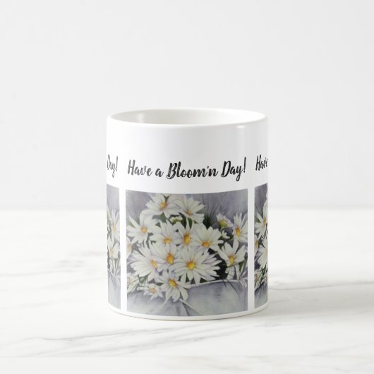 Mug Bouquet de marguerite blanche Fleurs aquarelles (Centre)