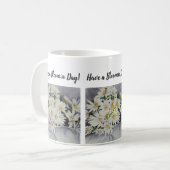 Mug Bouquet de marguerite blanche Fleurs aquarelles (Devant gauche)