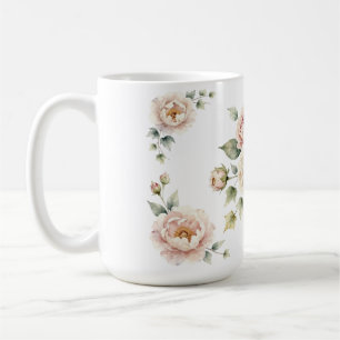 Mug Bouquet de Pivoines Douces Élégance Aquarelle