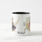 Mug Bouquet de rose blanche Chien berger allemand (Centre)