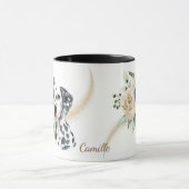 Mug Bouquet de rose blanche Chien dalmate (Centre)